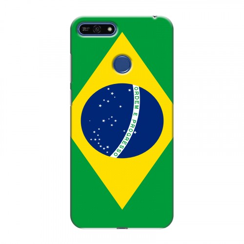 Дизайнерский силиконовый чехол для Huawei Honor 7A Pro Флаг Бразилии