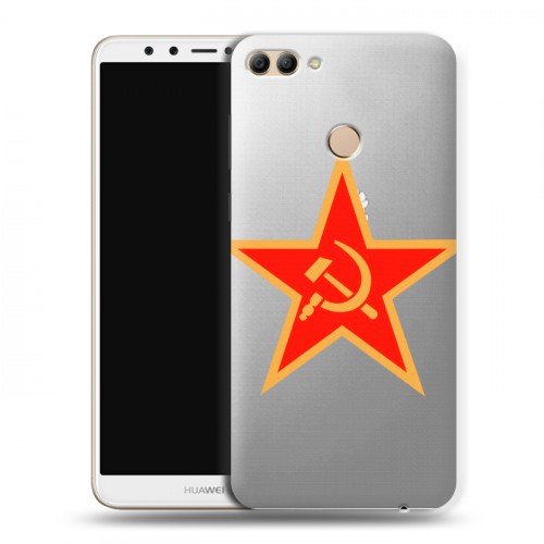 Полупрозрачный дизайнерский пластиковый чехол для Huawei Y9 (2018) Флаг СССР