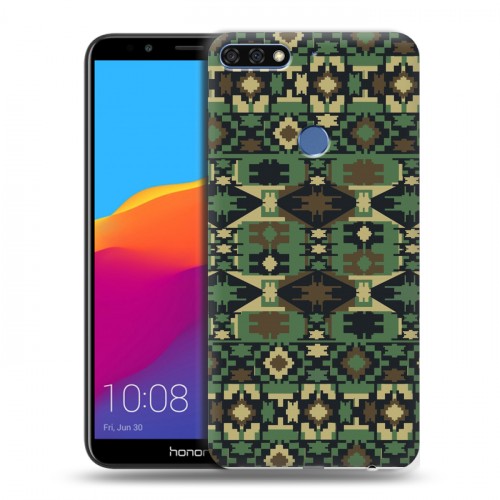 Дизайнерский пластиковый чехол для Huawei Honor 7C Pro Ацтек камуфляж