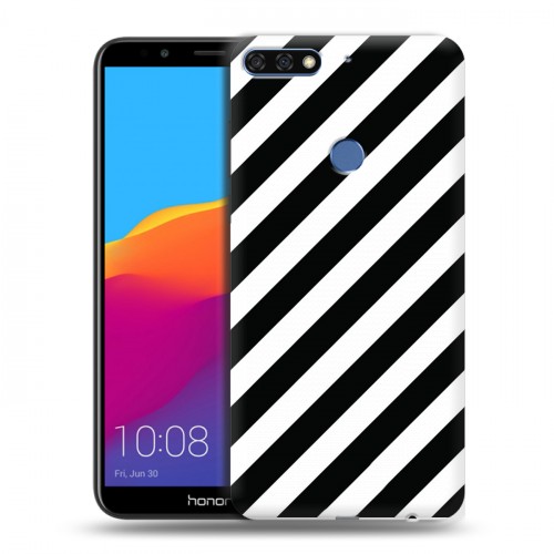 Дизайнерский пластиковый чехол для Huawei Honor 7C Pro Черно-белые фантазии