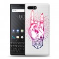 Полупрозрачный дизайнерский пластиковый чехол для BlackBerry KEY2 Тату тренды