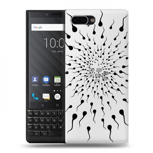 Полупрозрачный дизайнерский пластиковый чехол для BlackBerry KEY2 Абстракции