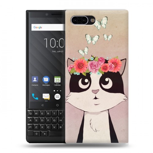 Дизайнерский пластиковый чехол для BlackBerry KEY2 Животные с цветами
