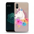 Дизайнерский силиконовый чехол для Xiaomi Mi A2 Животные с цветами