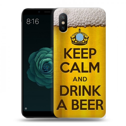 Дизайнерский силиконовый чехол для Xiaomi Mi A2 Пузырьки пива