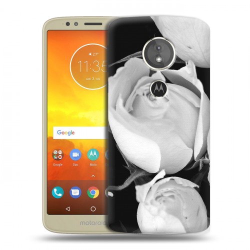 Дизайнерский силиконовый чехол для Motorola Moto E5 Монохромные цветы
