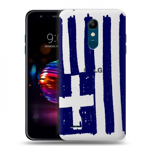 Полупрозрачный дизайнерский пластиковый чехол для LG K11 Plus флаг греции