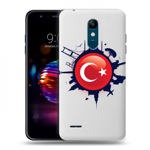 Полупрозрачный дизайнерский пластиковый чехол для LG K11 Plus Флаг Турции