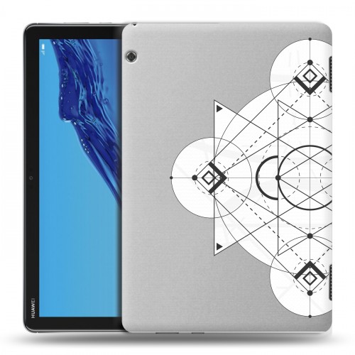 Полупрозрачный дизайнерский силиконовый чехол для Huawei MediaPad T5 Прозрачные мандалы