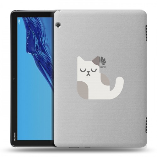 Полупрозрачный дизайнерский пластиковый чехол для Huawei MediaPad T5 Прозрачные кошки