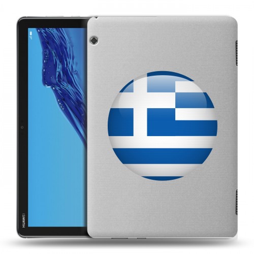 Полупрозрачный дизайнерский пластиковый чехол для Huawei MediaPad T5 флаг греции