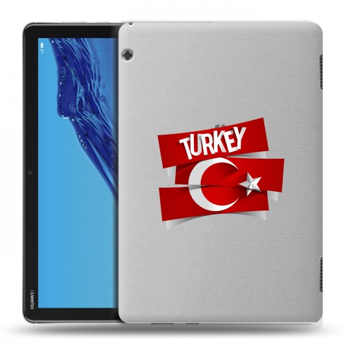 Полупрозрачный дизайнерский пластиковый чехол для Huawei MediaPad T5 Флаг Турции