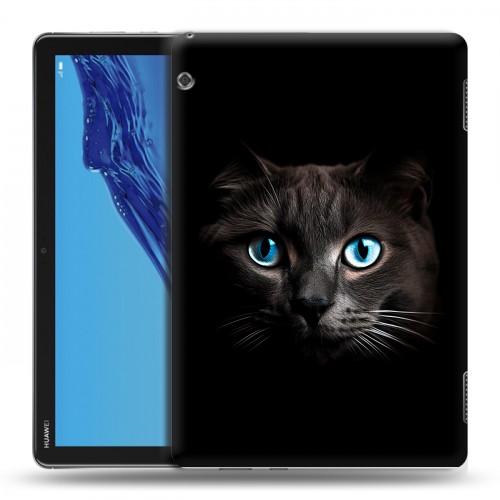 Дизайнерский силиконовый чехол для Huawei MediaPad T5 Кот в темноте