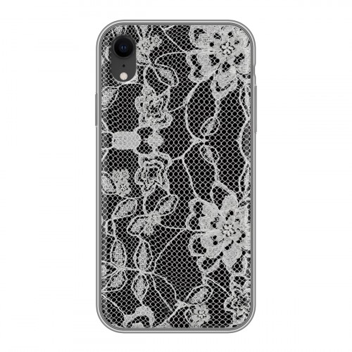Дизайнерский пластиковый чехол для Iphone Xr Черные кружева