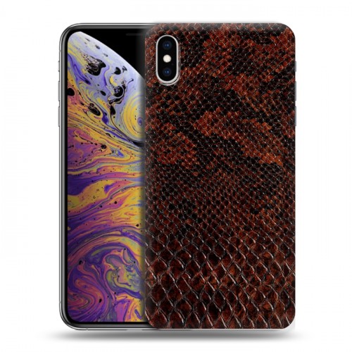 Дизайнерский силиконовый чехол для Iphone Xs Max Змеиная кожа