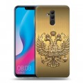 Дизайнерский силиконовый с усиленными углами чехол для Huawei Mate 20 Lite Флаг и герб России