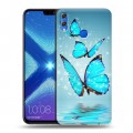Дизайнерский силиконовый чехол для Huawei Honor 8X Бабочки голубые