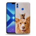 Дизайнерский силиконовый чехол для Huawei Honor 8X Собака и котенок