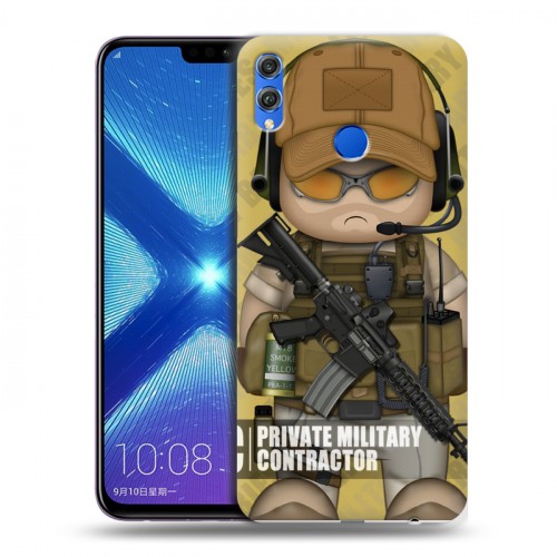 Дизайнерский силиконовый чехол для Huawei Honor 8X Армейцы мультяшки