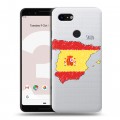 Полупрозрачный дизайнерский пластиковый чехол для Google Pixel 3 флаг Испании