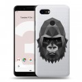 Полупрозрачный дизайнерский пластиковый чехол для Google Pixel 3 Прозрачные обезьяны