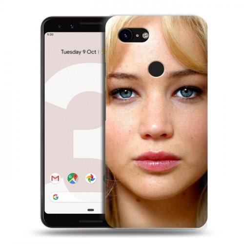 Дизайнерский пластиковый чехол для Google Pixel 3 Дженнифер Лоуренс