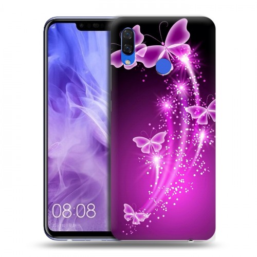 Дизайнерский пластиковый чехол для Huawei Nova 3i Бабочки фиолетовые