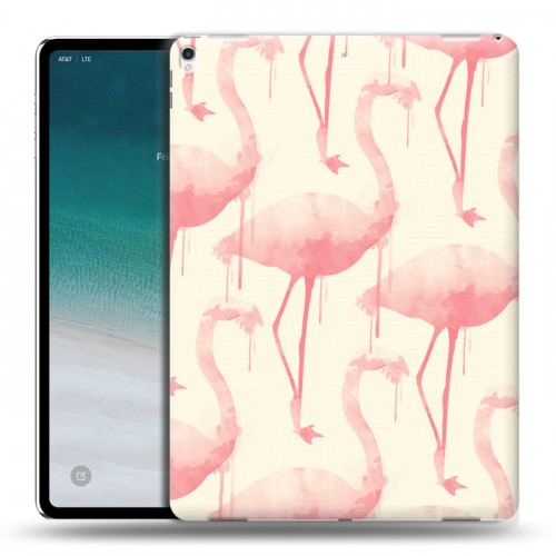 Дизайнерский силиконовый чехол для IPad Pro 12.9 (2018) Розовые фламинго