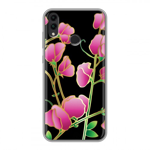 Дизайнерский силиконовый с усиленными углами чехол для Huawei Honor 8C Люксовые цветы
