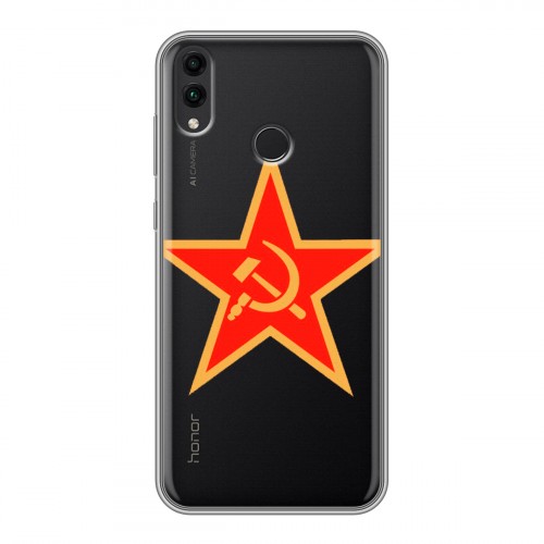 Полупрозрачный дизайнерский пластиковый чехол для Huawei Honor 8C Флаг СССР