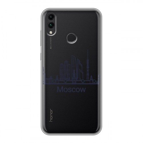 Полупрозрачный дизайнерский пластиковый чехол для Huawei Honor 8C Москва