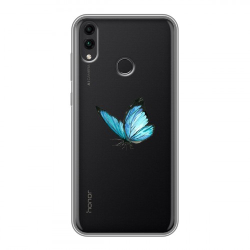 Полупрозрачный дизайнерский силиконовый чехол для Huawei Honor 8C прозрачные Бабочки 
