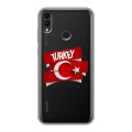 Полупрозрачный дизайнерский пластиковый чехол для Huawei Honor 8C Флаг Турции