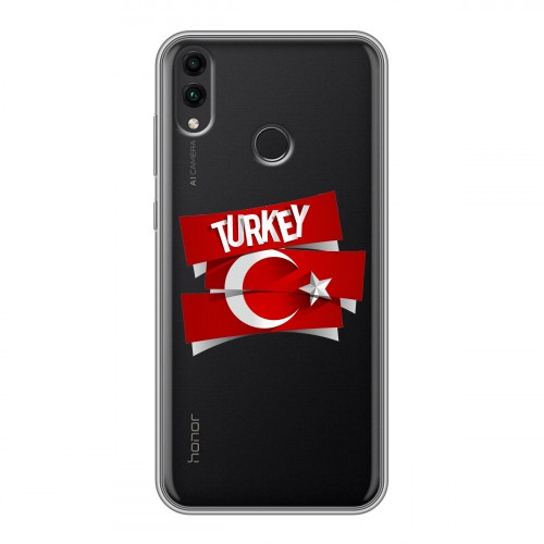 Полупрозрачный дизайнерский пластиковый чехол для Huawei Honor 8C Флаг Турции