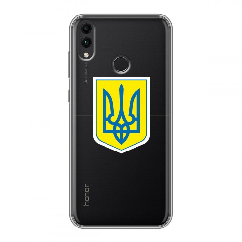 Полупрозрачный дизайнерский пластиковый чехол для Huawei Honor 8C Флаг Украины