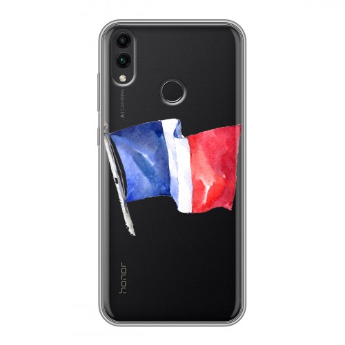 Полупрозрачный дизайнерский пластиковый чехол для Huawei Honor 8C Флаг Франции