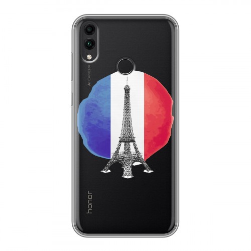 Полупрозрачный дизайнерский силиконовый чехол для Huawei Honor 8C Флаг Франции