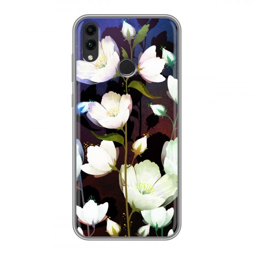 Дизайнерский силиконовый с усиленными углами чехол для Huawei Honor 8C Органические цветы