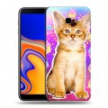 Дизайнерский пластиковый чехол для Samsung Galaxy J4 Plus Космик кошки