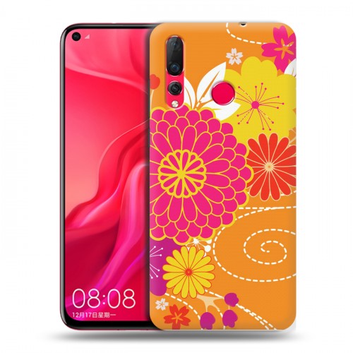 Дизайнерский пластиковый чехол для Huawei Nova 4 Цветы кимоно