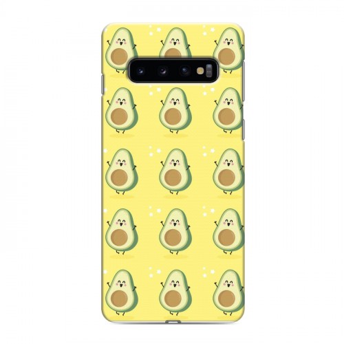 Дизайнерский силиконовый чехол для Samsung Galaxy S10 Веселое авокадо
