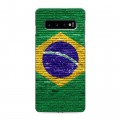 Дизайнерский силиконовый чехол для Samsung Galaxy S10 Флаг Бразилии