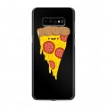 Полупрозрачный дизайнерский пластиковый чехол для Samsung Galaxy S10 Plus Прозрачная Пицца