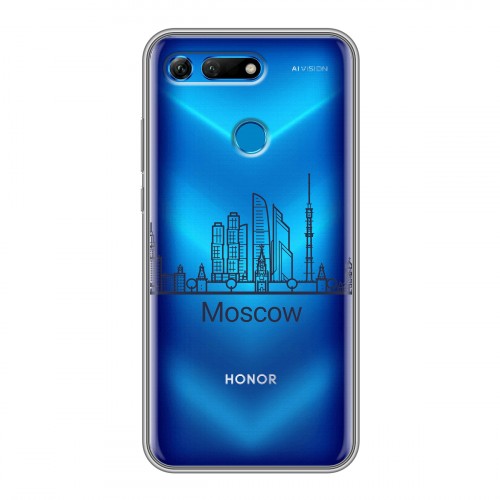 Полупрозрачный дизайнерский пластиковый чехол для Huawei Honor View 20 Москва