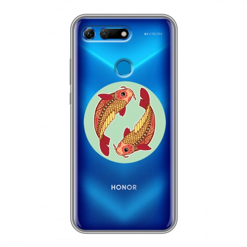 Полупрозрачный дизайнерский пластиковый чехол для Huawei Honor View 20 Прозрачные знаки зодиака