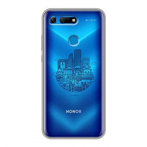 Полупрозрачный дизайнерский пластиковый чехол для Huawei Honor View 20 Прозрачные париж