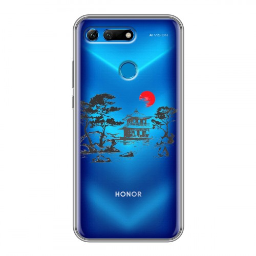 Полупрозрачный дизайнерский пластиковый чехол для Huawei Honor View 20 Прозрачная япония
