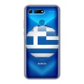 Полупрозрачный дизайнерский пластиковый чехол для Huawei Honor View 20 флаг греции