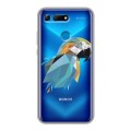 Полупрозрачный дизайнерский пластиковый чехол для Huawei Honor View 20 Прозрачные попугаи