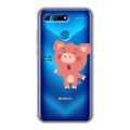 Полупрозрачный дизайнерский пластиковый чехол для Huawei Honor View 20 Прозрачные свинки